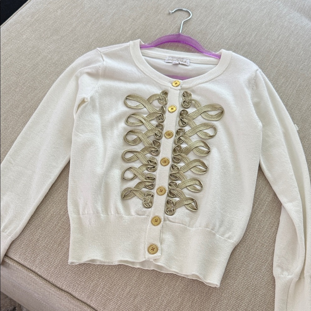 Kids Cream Sweater with Gold Accents